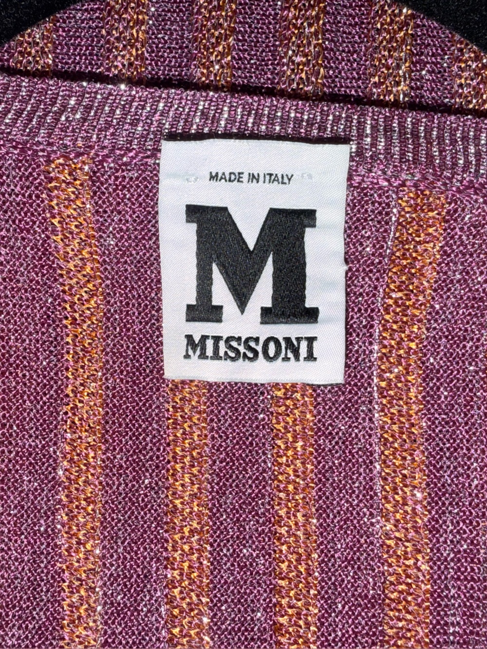 Missoni Purple and Gold Metallic Ribbed Open-Front Cardigan - Picture 3 of 4